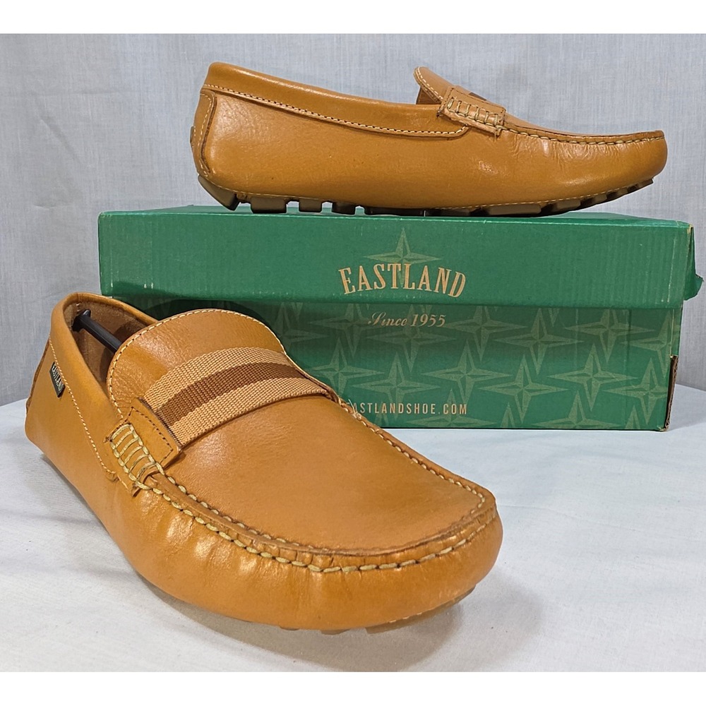 Eastland Whitman Camel Leather Driving Loafers Men's 8 Slip‎ On Shoes